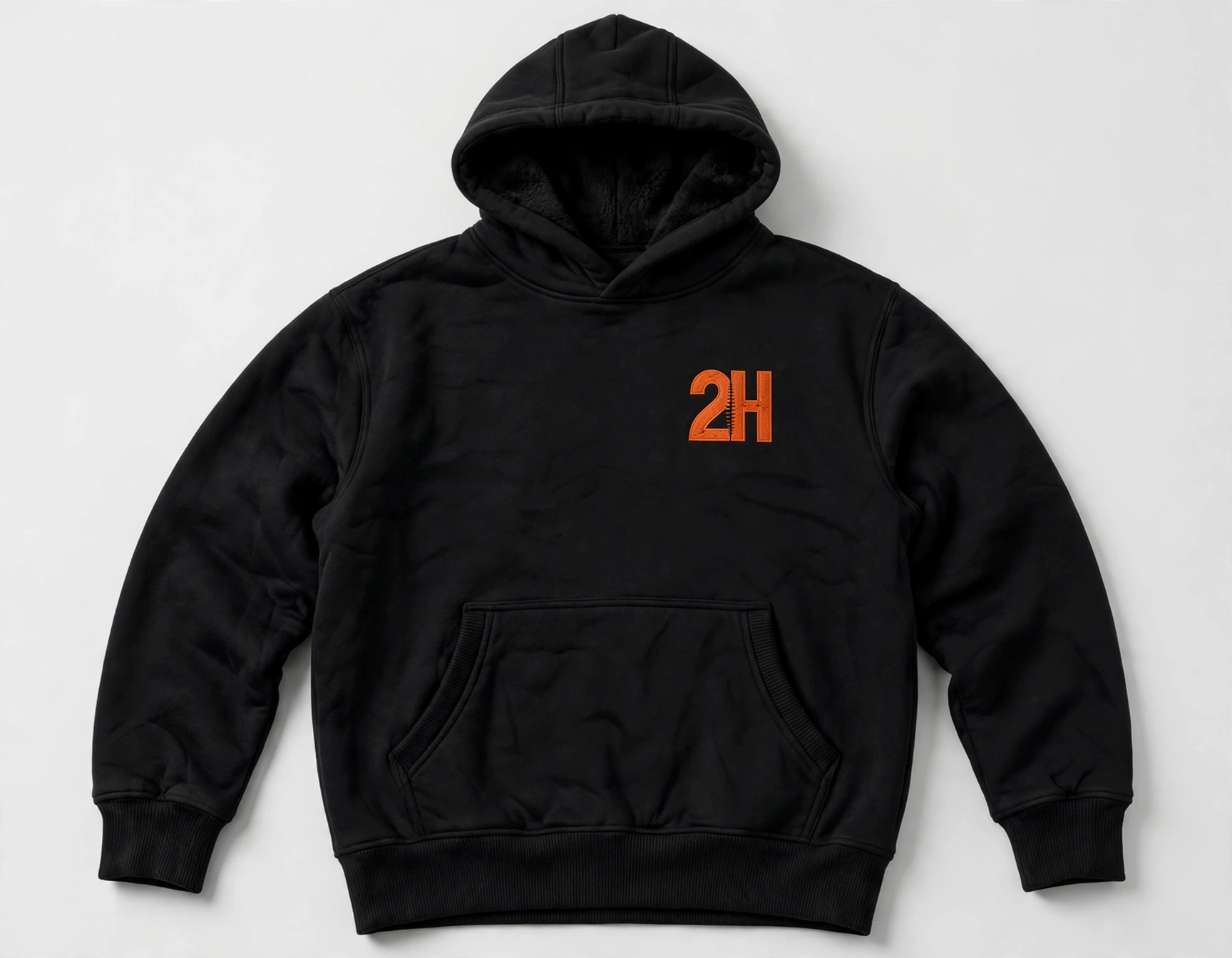 The Hero Hoodie — black, embroidered 2H